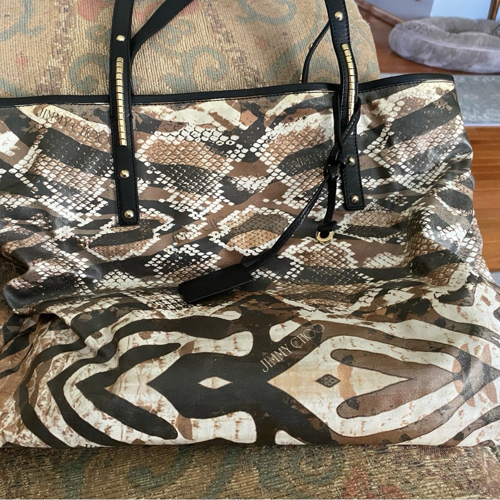 Jimmy Choo Brown Snake Print Women's Bag